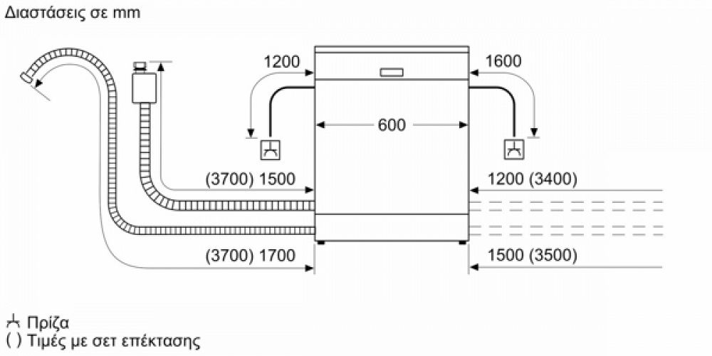 Πλυντήριο Πιάτων Bosch SMS4HTI16E anti-fingerprint 60 cm C