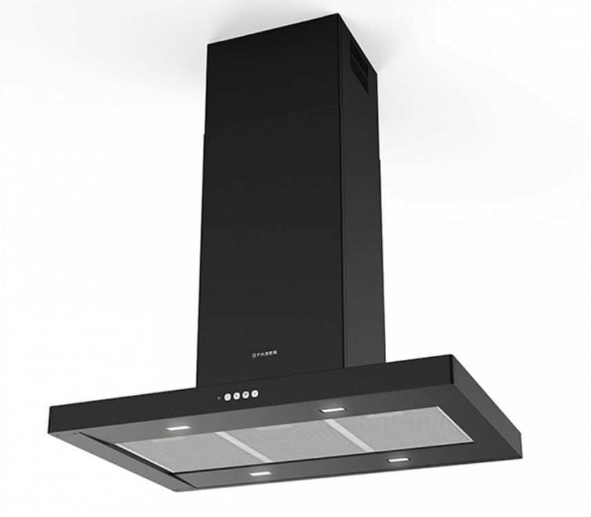 Απορροφητήρας Νησίδα Faber Stilo Comfort Isola A90 Μαύρο Ματ 90 cm B