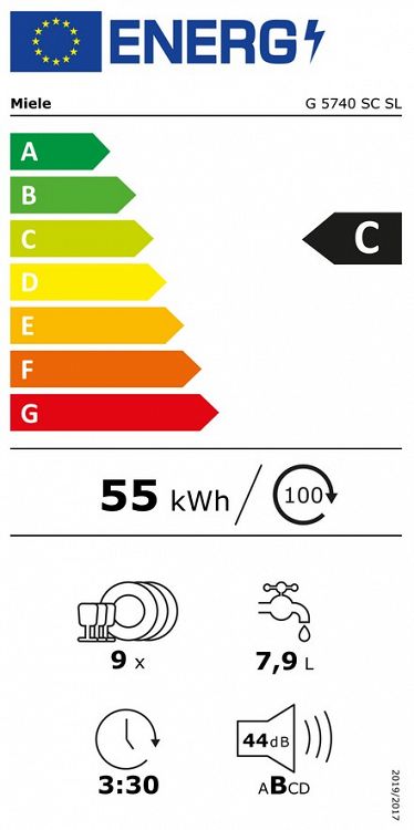 Πλυντήριο Πιάτων Miele G 5740 SC SL Λευκό 45 cm C