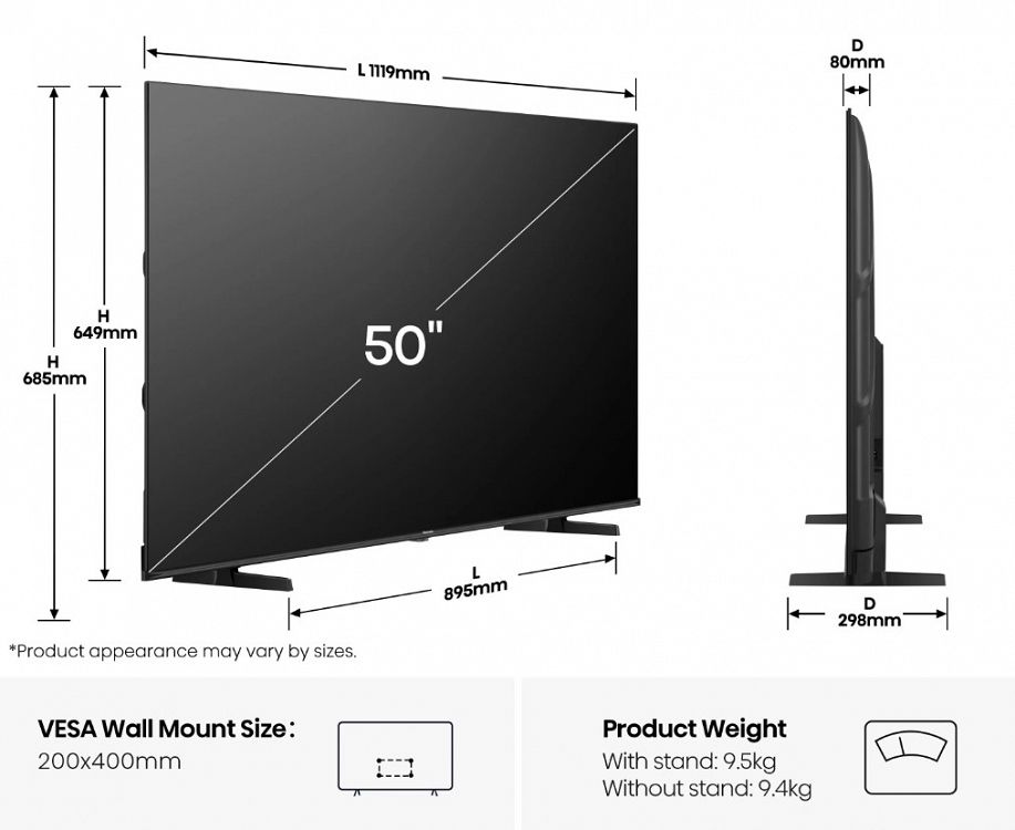 TV Hisense 50E7Q 50'' Smart 4K