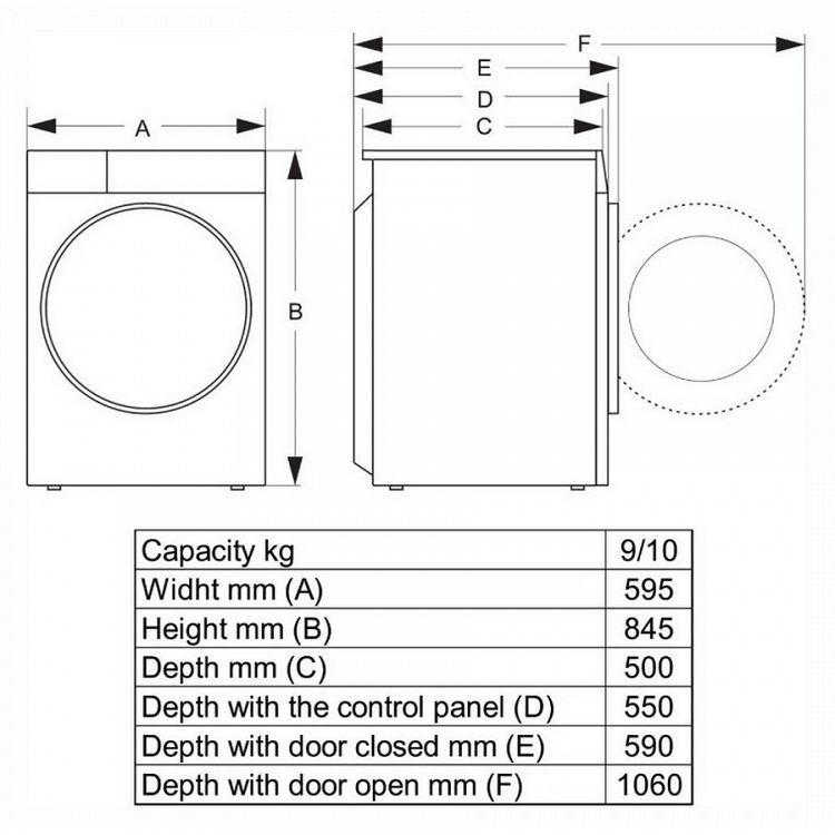 Πλυντήριο Ρούχων Hisense WF3S9043BB3 9 kg A