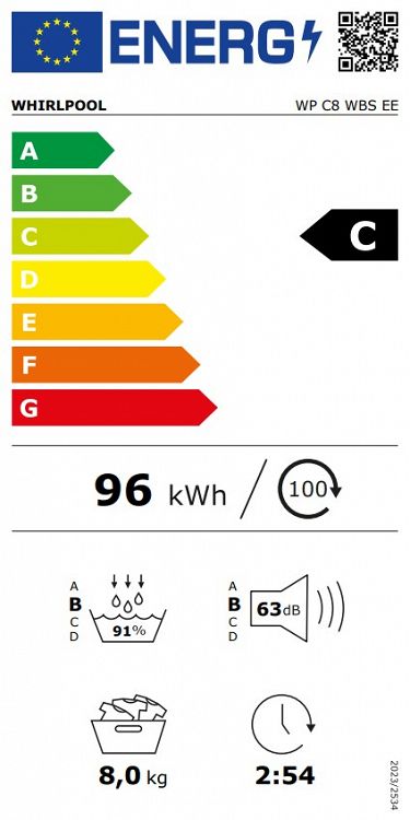 Στεγνωτήριο Ρούχων Whirlpool WPC8WBSEE 8kg με Αντλία Θερμότητας