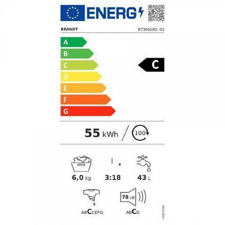 Πλυντήριο Ρούχων Brandt BT36028G 6 kg