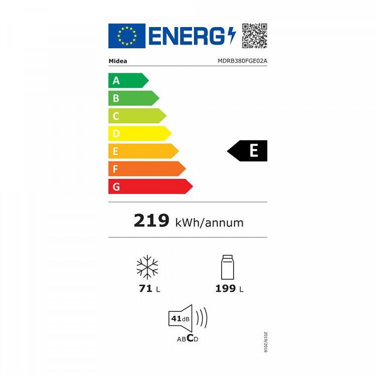 Ψυγειοκαταψύκτης Midea MDRB380FGE02A Inox E