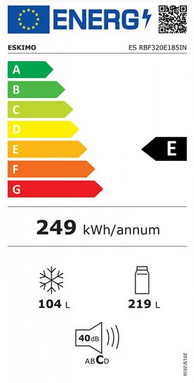 Ψυγειοκαταψύκτης Eskimo ES RBF320E185IN Inox E