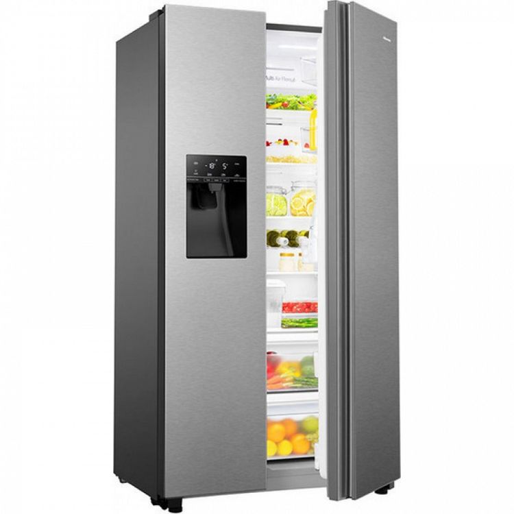 Ψυγείο Ντουλάπα Hisense RS694N4TIE 562lt Total NoFrost Υ179.3xΠ90.8xΒ68.7εκ. Inox