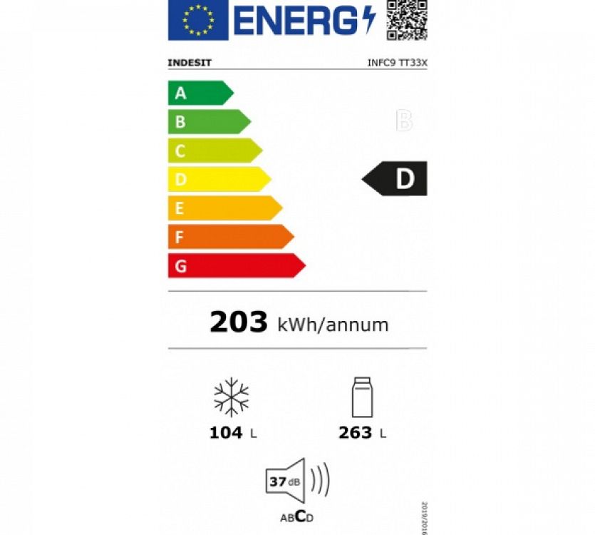 Ψυγειοκαταψύκτης Indesit INFC9 TT33X Inox D