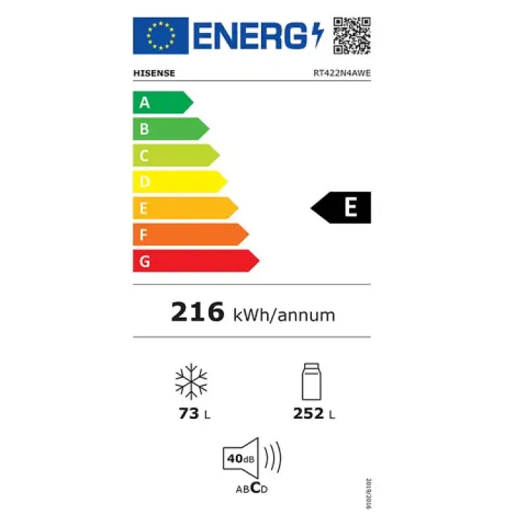 Ψυγείο Hisense RT422N4AWE Λευκό E