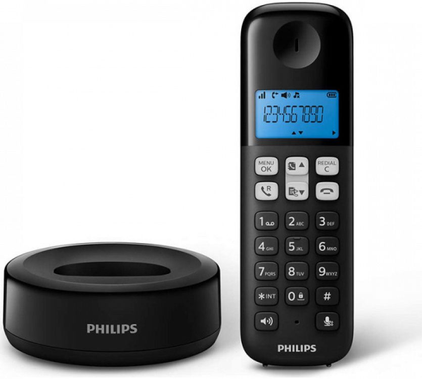 Ασύρματο Τηλέφωνο Philips D1611B/GRS Black