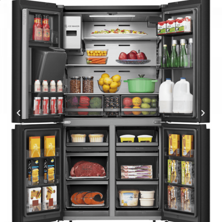 Ψυγείο Ντουλάπα Μαύρο Hisense RQ760N4IFE Total NoFrost Υ178.5xΠ91.2xΒ72.5εκ.