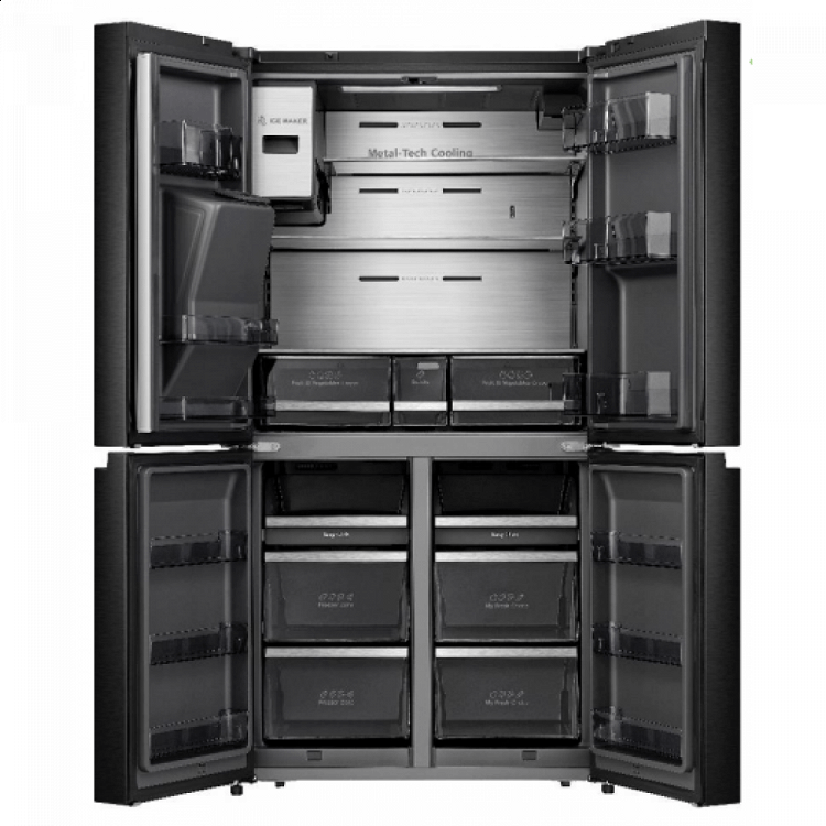 Ψυγείο Ντουλάπα Μαύρο Hisense RQ760N4IFE Total NoFrost Υ178.5xΠ91.2xΒ72.5εκ.