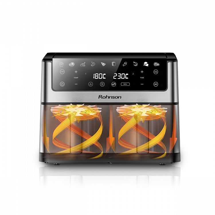ΦΡΙΤΕΖΑ AIR FRYER MOD R-28010 SINGLE OR DUAL BASKET ROHNSON