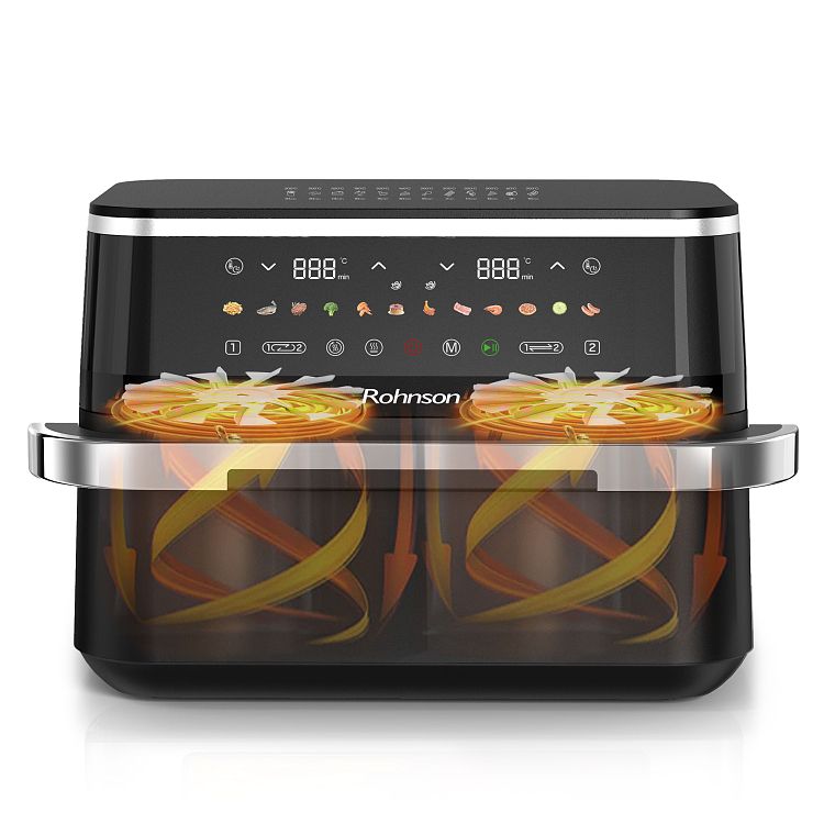 Air Fryer Rohnson Dual R-28019 9lt με Διπλό Κάδο