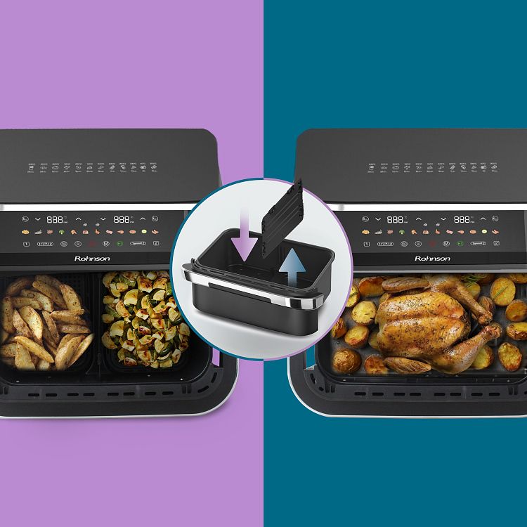 Air Fryer Rohnson Dual R-28019 9lt με Διπλό Κάδο