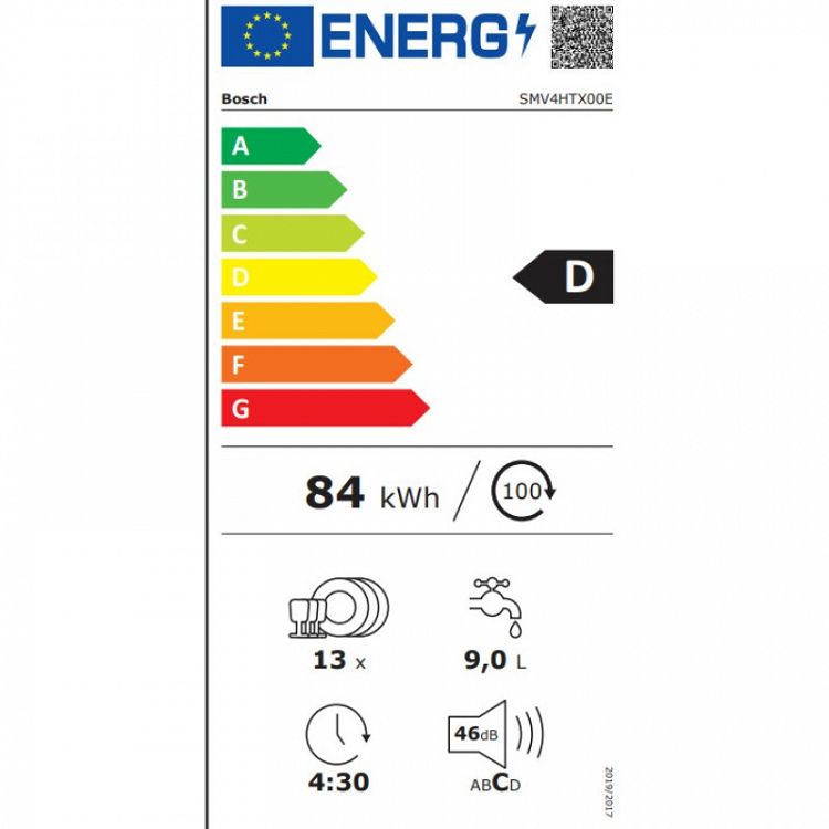 Πλυντήριο Πιάτων Bosch SMV4HTX00E 60 cm D
