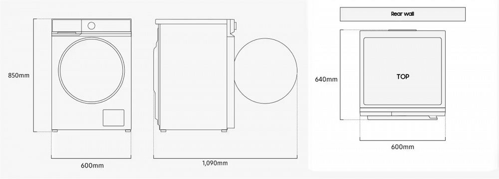 Πλυντήριο - Στεγνωτήριο Ρούχων Samsung WD90DB7B85GBU4 9 kg/6 kg D/A