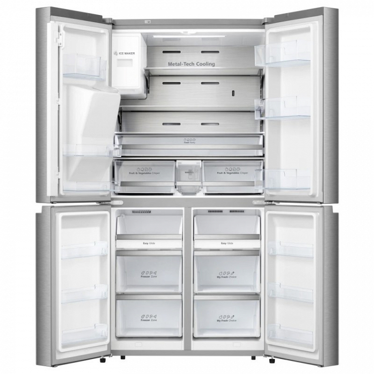 Ψυγείο Ντουλάπα Hisense RQ760N4SASE Total NoFrost Υ178.5xΠ91.4xΒ72.5εκ. Inox
