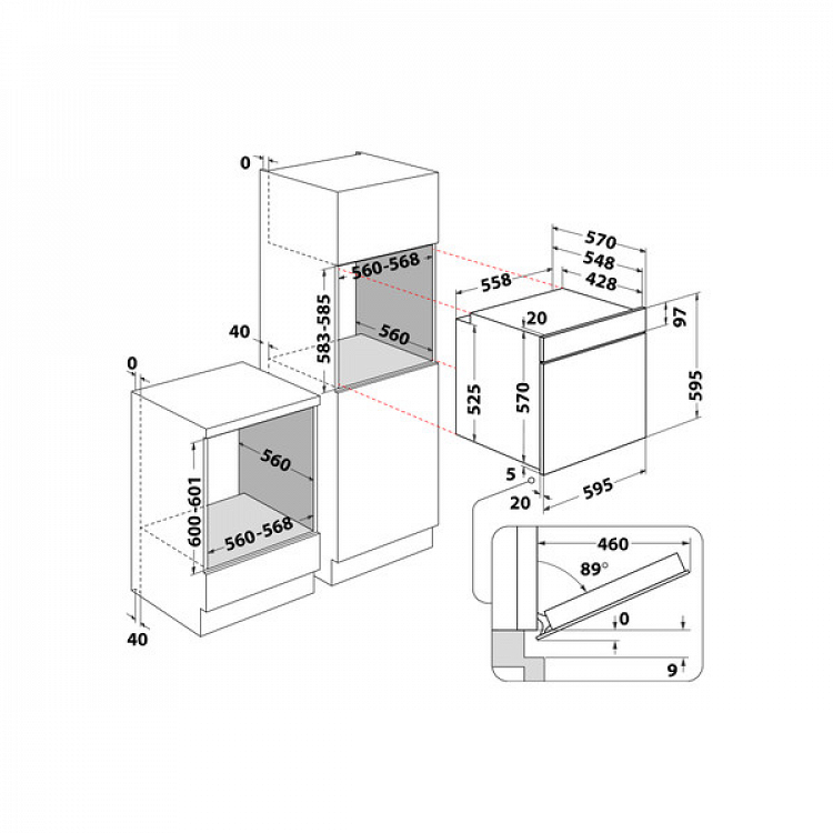Φούρνος Άνω Πάγκου Indesit IFW 6841 JH IX