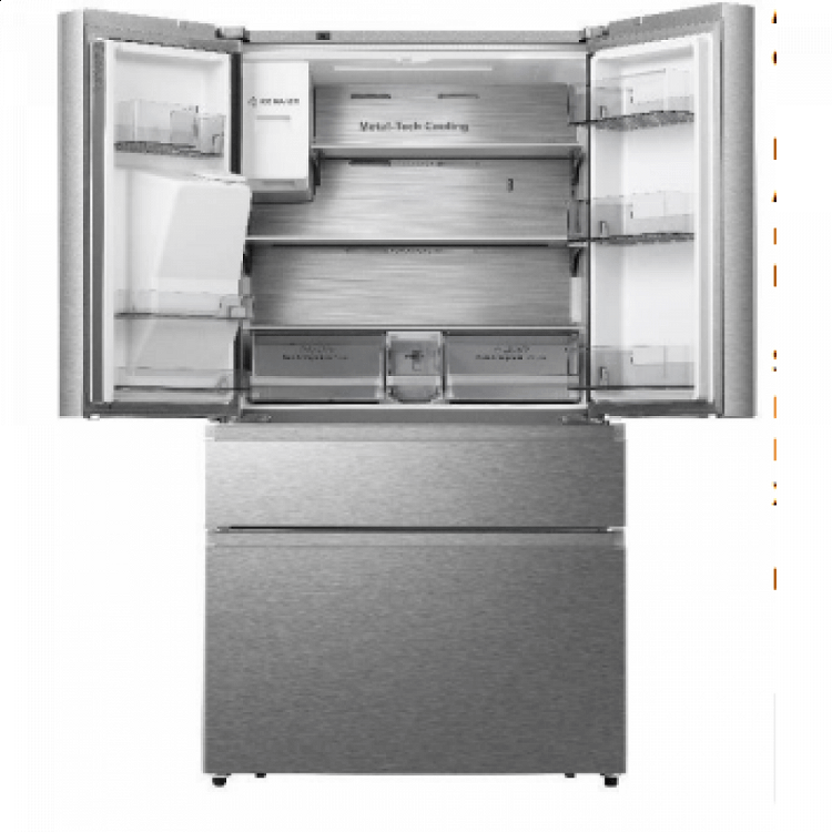 Ψυγείο Ντουλάπα Hisense RF728N4SASE Total NoFrost Υ178.5xΠ91.4xΒ72.5εκ. Inox