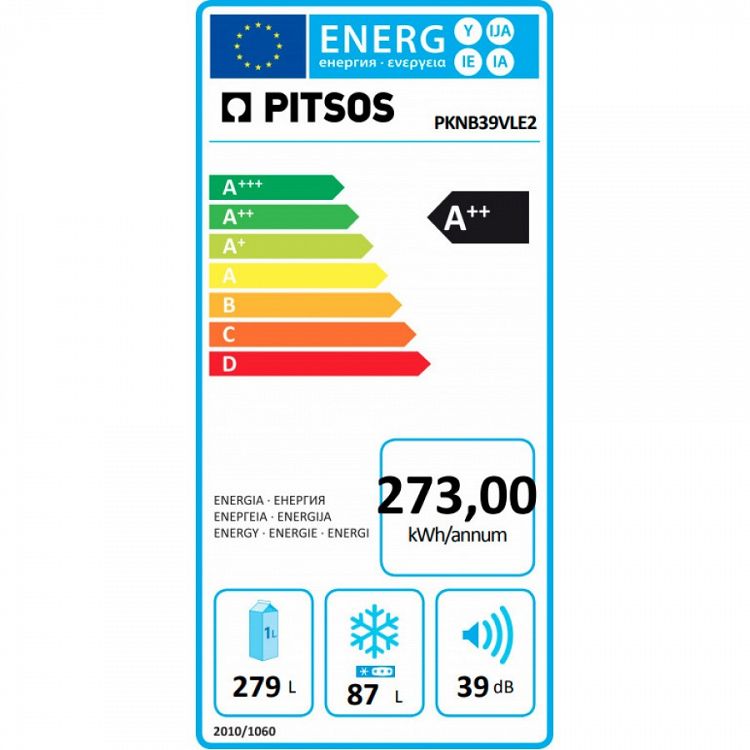 Ψυγειοκαταψύκτης Pitsos PKNB39VLE2 Inox E