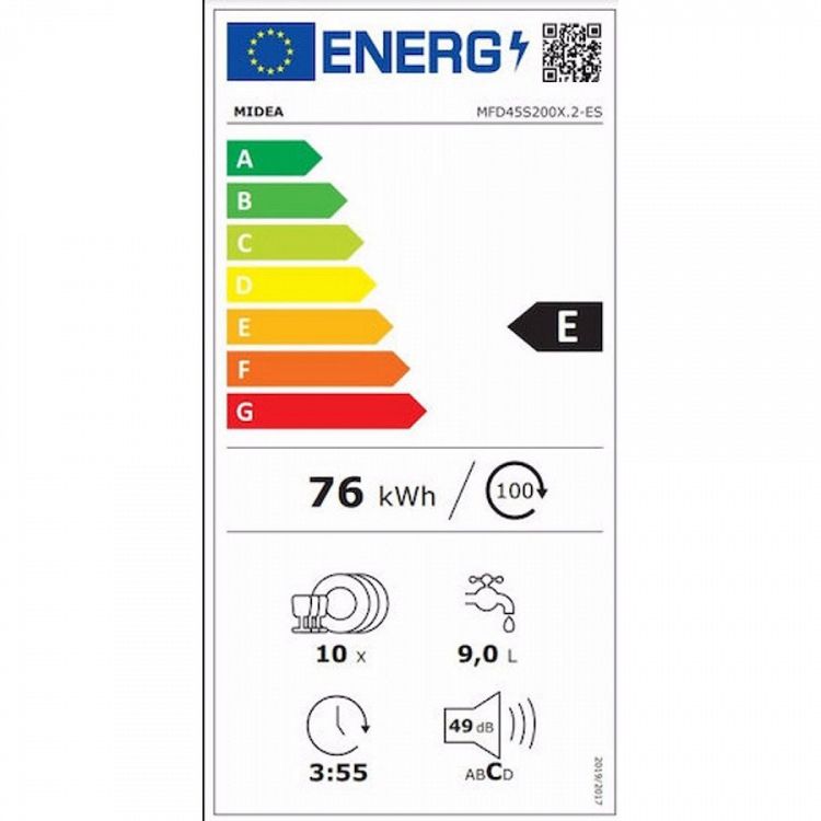 Πλυντήριο Πιάτων Midea MDWEF1034DSS-WC Inox 45 cm C