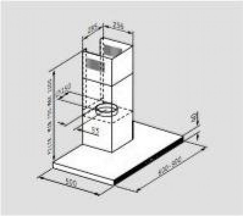 Απορροφητήρας Τζάκι Pyramis Grandezzo Inox 90 cm A