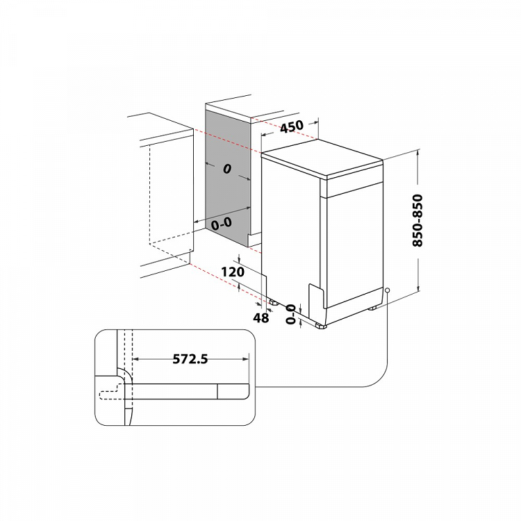 Πλυντήριο Πιάτων Whirlpool WH6FB10BS7A0X Inox 45 cm B