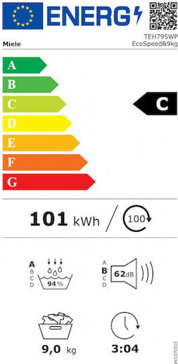 Στεγνωτήριο Ρούχων Miele TEH795WP EcoSpeed 9 kg C
