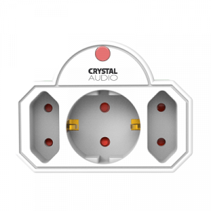 Πολύπριζο Ασφαλείας Crystal Audio SPW21-1300-70 3 Θέσεων Λευκό