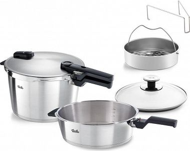 Σετ Quattro Fissler Vitaquick Premium 8lt & 4.5 lt με 1 καπάκι & 1 καλάθι ατμού
